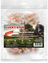 Ласощі для собак Lucky Star Кальцієва кістка в обгортці з курячого вяленого мяса 500 г (4820144302404)