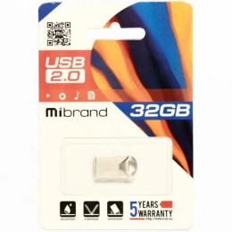 Флеш память Mibrand Hawk MI2.0/HA32M1S Silver 32 GB USB 2.0