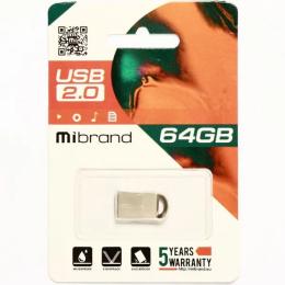 Флеш память Mibrand Lynx MI2.0/LY64M2S Silver 64 GB USB 2.0