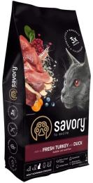 Корм сухий Savory Adult Steril Fresh Turkey and Duck 8 кг (4820232631607)