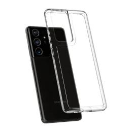 Чохол-накладка Spigen Crystal Hybrid для Samsung Galaxy G998 S21 Ultra Transparent