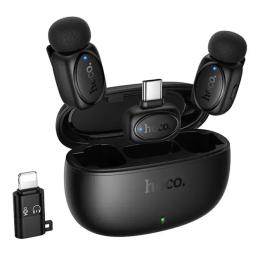 Мікрофонна радіосистема Hoco L19 Graceful wireless microphone (iP/Type-C) Black (6942007655477)