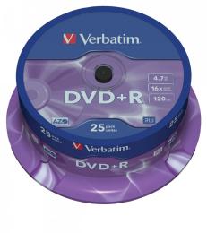 Диск Verbatim DVD+R 43500 25 шт 4.7 GB