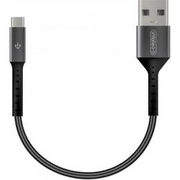 Дата-кабель Intaleo 1283126495632 0.2m USB(тато) - microUSB(тато) Black Gray