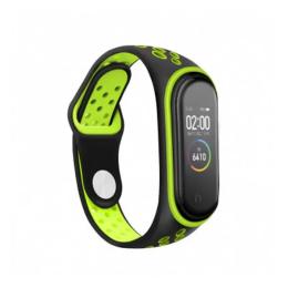 Ремінець для фітнес-браслету BeCover Nike Style для Xiaomi Mi Smart Band 5 Black-Green (705152) Black Green