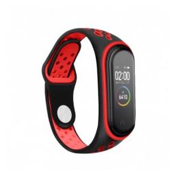 Ремінець для фітнес-браслету BeCover Nike Style для Xiaomi Mi Smart Band 5 Black-Red (705153) Black Red