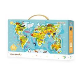 Пазл DoDo Карта Світу Тварини 300133 класичний