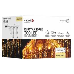 Гірлянда Chomik Бахрома 300 LED 12 м, IP44 Warm White (5900779879843)