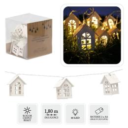 Гірлянда Chomik Будиночки, 10 LED IP20, 2хАА Warm White (5900779854222)