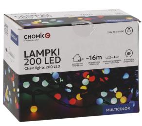 Гірлянда Chomik Кульки-змійка 200 LED 16 м, IP44 Multi (5900779880160)