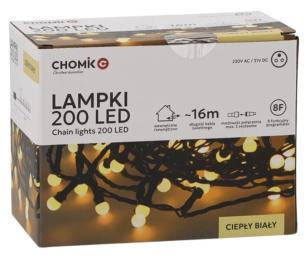 Гірлянда Chomik Кульки-змійка 200 LED 16 м, IP44 Warm White (5900779880146)