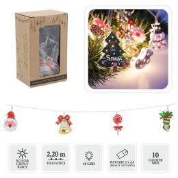 Гірлянда Chomik Новорічні атрибути 10 LED Warm White IP20, 2хАА (5900779854024)