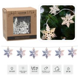 Гірлянда Chomik Сніжинки сталь 10 LED Warm White IP20, 3хАА (5900779881020)