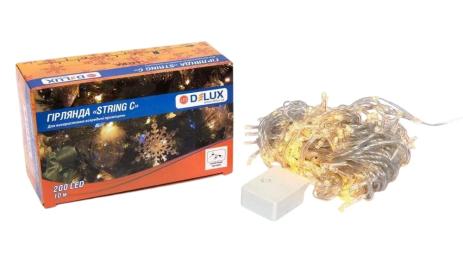 Гірлянда Delux STRING С 200 LED 10m Warm White IP20 (90017981)