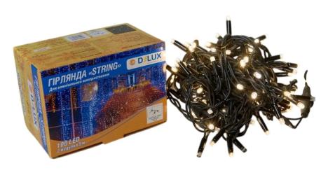 Гірлянда Delux STRING 100 LED 10m (2 * 5m) Black White IP44 EN (90020905)
