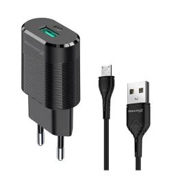 Мережевий зарядний пристрій для телефона Grand-X CH-17U Black (1xUSB 2.1А + кабель micro-USB )