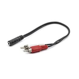 Перехідник PowerPlant CA910847 3.5mm mini jack(мама) - 2хRCA(тато) Black