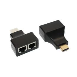 Перехідник Voltronic HDMI (тато) - 2xRJ45 (мама) Black