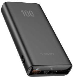 Зовнішній портативний акумулятор Veger T100 20000 mAh Black 100W (W2032C-100)