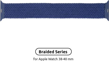 Ремінець для смарт-годинника ArmorStandart Braided Solo Loop для Apple Watch 38-40 mm Size 6 (144 mm) Atlantic Blue (ARM58068)
