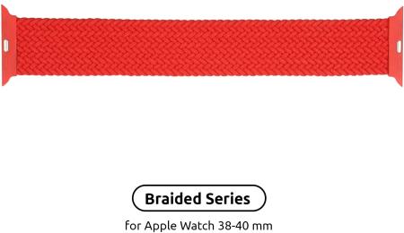 Ремінець для смарт-годинника ArmorStandart Braided Solo Loop для Apple Watch 38-40 mm Size 6 (144 mm) Red (ARM58071)