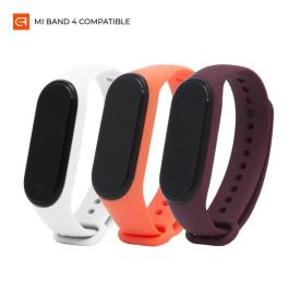 Ремінець для фітнес-браслету ArmorStandart для Xiaomi Mi Band 4/3 Marsala/Orange/White 3шт (ARM56667)