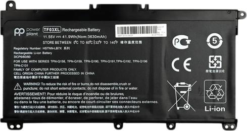 Акумулятор до ноутбука PowerPlant NB461394 HP Pavilion 15-CD TF03XL 11.55V/3630mAh/3Cells