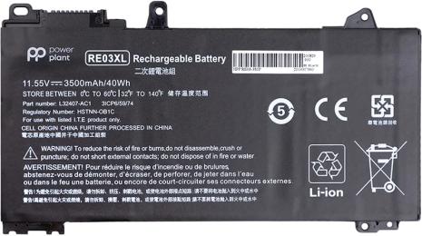 Акумулятор до ноутбука PowerPlant NB461639 Black (HP ProBook 450 G6 RE03XL 11.55 V 3500 mAh)
