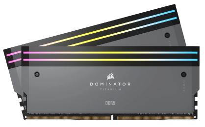Оперативна память Corsair 64GB (2x32GB) DDR5 6000 MHz CL30 Dominator Titanium RGB Gray (CMP64GX5M2B6000Z30)