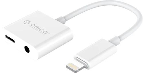 Перехідник ORICO CA912797 Lightning (тато) - Lightning (мама) 3.5mm mini jack (мама) White