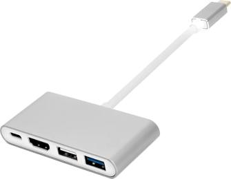 USB-хаб PowerPlant CA911707 USB Type C (тато) - HDMI (мама) 4xUSB (мама) USB Type C (мама)