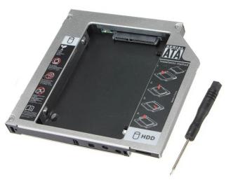 Кишеня-адаптер для диска HQ-Tech HQ-HC12SA/BP підключення HDD замість DVD приводу для ноутбука (Laptop 2nd HDD Caddy)