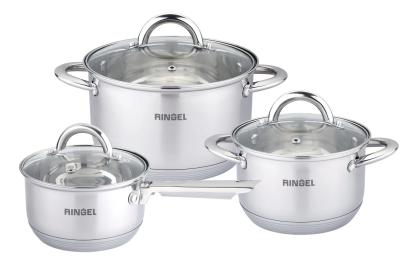 Набір каструль RINGEL Leipzig RG-6004 Stainless Steel 6 предметів