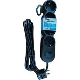Мережевий фільтр 2E (2E-U04VESM3BK) Black 4 розетки 3 м