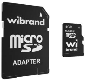 Карта памяті Wibrand 4GB microSD class 4 (WICDC4/4GB-A)