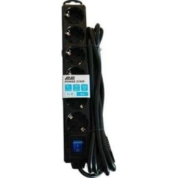Мережевий фільтр 2E (2E-U06ESM3) Black 6 розеток 3 м