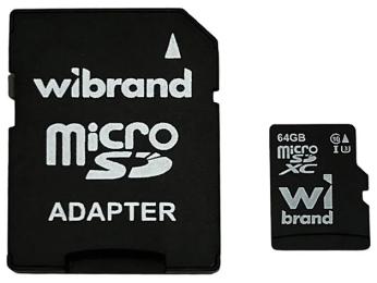 Карта памяті Wibrand microSDXC (UHS-1 U3) 64GB class 10 (adapter SD)