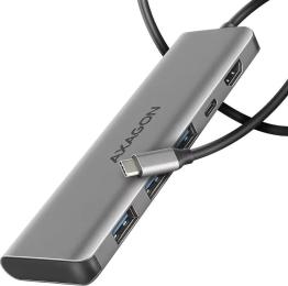USB-хаб Axagon HMC-5H USB-C Gray