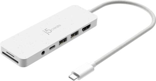 USB-хаб J5create JCD373EW-N, USB Type-C 6-в-1 White