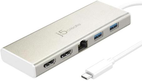 USB-хаб J5create JCD381-N, Type-C 6-в-1 Gray