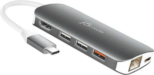 USB-хаб J5create JCD383-N, USB Type-C 9-в-1 Gray