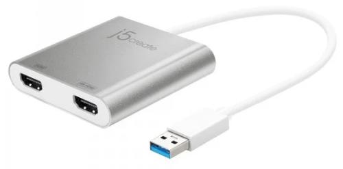 USB-хаб J5create JUA365-N USB-A на 2xHDMI Gray