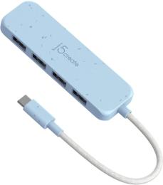 USB-хаб J5create JCH341EC-N USB-C на 4 USB-A Blue