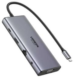USB-хаб Ugreen CM639 11-in-1 Multifunction Adapter Gray (45520)