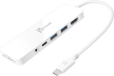 USB-хаб J5create JCD373-N, USB Type-C 5-в-1 White