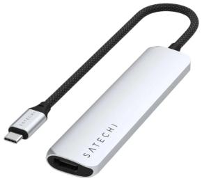 USB-хаб Satechi 6-in-1 USB-C Slim Multiport Adapter Silver (ST-P6SS)