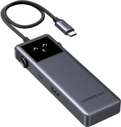 USB-хаб Ugreen CM888 Uno USB C HUB 6-in-1 100W (35998) Gray
