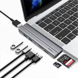 USB-хаб WIWU 8 in 1 USB-C Hub (T9) Gray