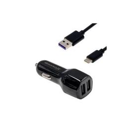 Автомобільний зарядний пристрій для телефона Grand-X CH-26TC Black (2USB 2,1A, 12-24V + cable USB TypeC 1m )