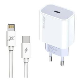 Мережевий зарядний пристрій для телефона Grand-X CH-770L White (USB-C 20W PD3.0 для Apple + cable PD, Lightning, 1m )